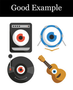 Icon set of musical items. This icon set is clean, refined, and easily identified.
